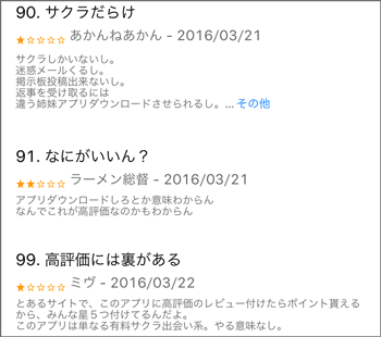 悪い口コミ