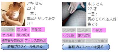 女性会員のプロフィール