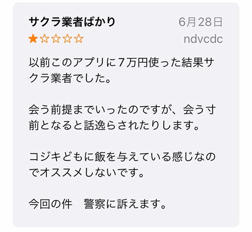 みっちょん悪い口コミ「7万使った結果サクラ業者でした。」