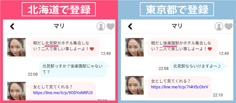 サクラのメッセージ内にある地名も自動変更される