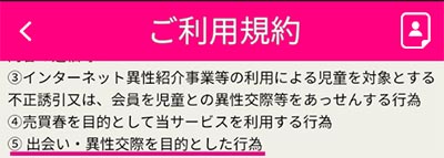 トークプラスの規約(出会い禁止)